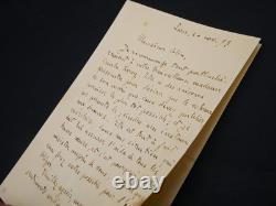 Émile Zola autograph letter signed to Charles Leroy and Mathilde Allais