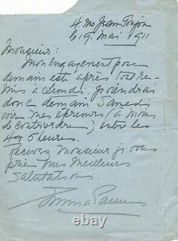 Emma Eames Soprano Autograph Letter Signed André Taponier Portrait
