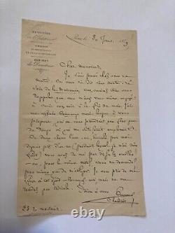 Emmanuel Chabrier Composer Autographed Letter Signed by Jules Claretie 1879