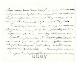 Empress Eugenie / Signed Autograph Letter / Exile / Second Empire / Palace