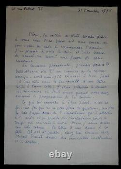 Engine Pauline Autography Letter Signed At Labbé Morel Max Jacob, Paris 1975