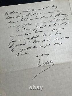 Eo Edouard Rod Les Trois Coeurs 1890 Sent Autograph Signed + Letter 3p 1888