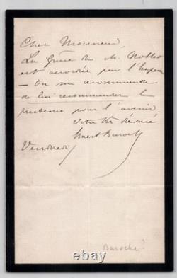 Ernest Baroche Signed Autograph Letter Imperial Pardon Granted 19th Century
