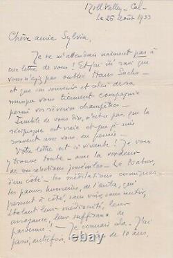 Ernest Bloch Rarissime Signed Autograph Letter To Sylvia Glass Music