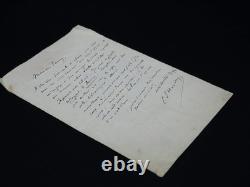 Ernest D'Hervilly signed autograph letter to Joseph Affagard, Kisses