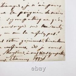 Étienne Eggis Interesting Signed Autograph Letter 1851 Romanticism
