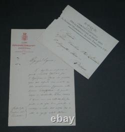 Ettore Ferrari Sculptor - RARE Autographed Letter Signed to Carolina Luccardi 1883