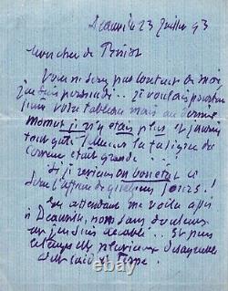 Eugène Boudin Autograph Letter Signed His Paintings By Deauville