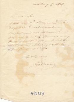 Eugène DEVÉRIA Autographed letter signed The sun in his studio