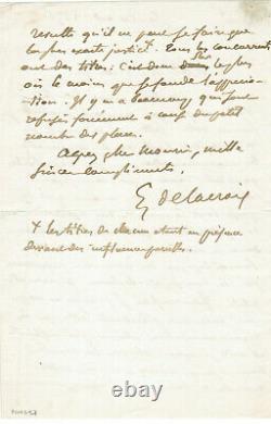 Eugene Delacroix Autograph Letter Signed 2 Beautiful Pages 1856