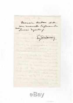 Eugène Delacroix / Letter Autograph Signed (1854) / To Joseph Autran's Wife