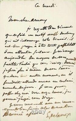 Eugène Delacroix Signed Autograph Letter To His Art Critic Friend