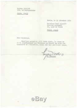 Eugène Ionesco / Signed Letter (1974) And Business Card / French Academy