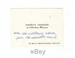 Eugène Ionesco / Signed Letter (1974) And Business Card / French Academy