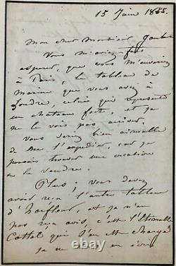 Eugène Isabey Signed Autograph Letter About A Navy