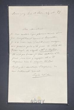 Eugène LABICHE Autographed Letter Signed Play Mr. de Coyllin 1887