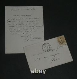 Eugène Labiche Autographed Letter Signed to Philippe Gille of Le Figaro 1873