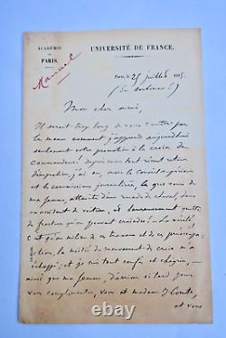 Eugène MANUEL handwritten signed letter