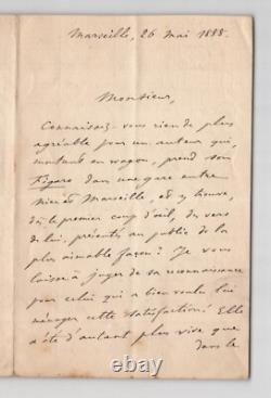 Eugène Manuel: Two signed autograph letters to Philippe Gille, 1888 & 1899