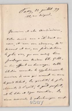 Eugène Manuel: Two signed autograph letters to Philippe Gille, 1888 & 1899