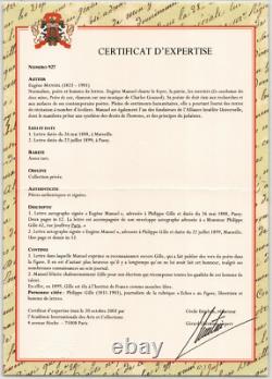 Eugène Manuel: Two signed autograph letters to Philippe Gille, 1888 & 1899