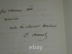 Eugène Michel CHEVREUL, Chemist, signed autograph letter, Paris 1860, 2 pages
