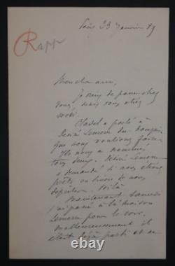 Eugène RAPP, Rare Autographed Letter Signed, Mr. Montorgueil, Paris 1889.
