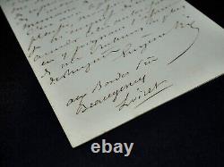 Eugène Sue Autographed Letter Signed to Léonce de Lamothe 1857