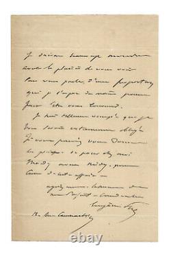 Eugène Sue / Signed Autograph Letter / Rendez-vous / Les Mysteries De Paris
