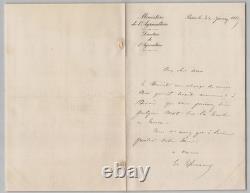 Eugène TISSERAND Signed autograph letter Funeral of Henri TRESCA 1885