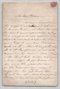 Eugénie La Grua Autograph letter signed, first performance at the opera, 1852