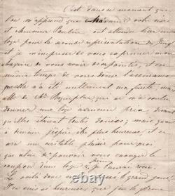 Eugénie La Grua Autograph letter signed, first performance at the opera, 1852