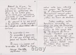 Exceptional Autographed Letter by Edwige FEUILLERE on Robert LE VIGAN