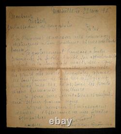 FESQUET Henri SIGNED AUTOGRAPH LETTER TO Marko RISTIC, MAY 22, 1945