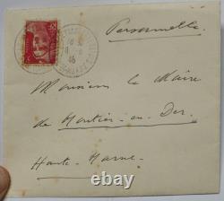 (FR1) Original 1946 letter signed by General de Gaulle to the mayor of Montier-en-Der