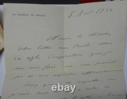 (FR1) Original 1946 letter signed by General de Gaulle to the mayor of Montier-en-Der