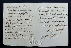 FRANCOIS Alphonse SIGNED AUTOGRAPH LETTER, PHILOTECHNICAL SOCIETY 1868