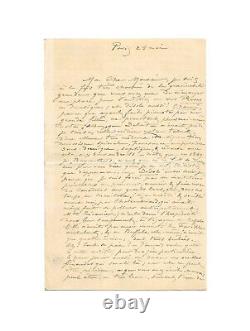 Félicien ROPS / Signed Autograph Letter / Art / Cruelty / Canada / Shooting