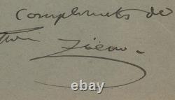 Félix Ziem handwritten signed letter-card, Friendly meeting, 1901