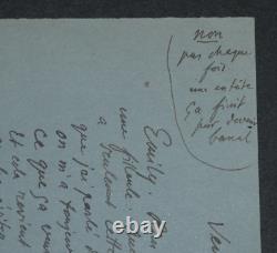Ferdinand BAC LETTER SIGNED AUTOGRAPH TO Émilie MELBOURNE, February 20, 1948