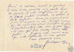 Ferdinand Bac. Emotion Signed Autograph Letter