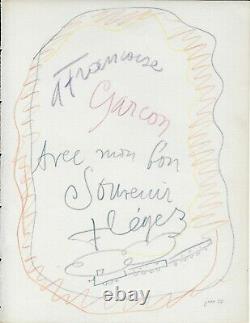 Fernand Leger Signed Autograph Letter Accompanied By A Drawing