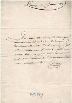 Fouché (joseph), Duke Of Otrante. Signed Autograph Letter. Voux 10 January 1810