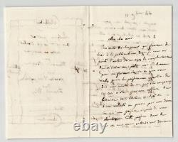 François Bazin, signed autograph letter to Francis WEY, preface, 3 pages