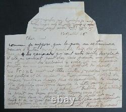 Francois Bernouard Belle Letter Autograph Signee A Maurice Verne Du Front 1916