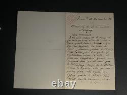 François JACQMIN - SIGNED AUTOGRAPH LETTER Works of Lagny - 1886 2 pages François JACQMIN - SIGNED AUTOGRAPH LETTER Works of Lagny - 1886 2 pages