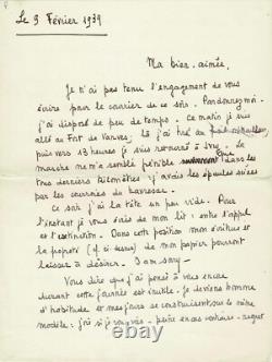 François MITTERRAND Signed Autograph Letter. Youth Letter. 1939