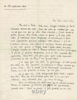François MITTERRAND, in love. Rare signed autograph letter from youth. 1938