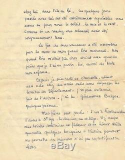 François Mitterrand / Rare Autograph Letter Signed By Youth. 1937