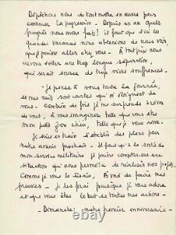 François Mitterrand Signed Autograph Letter To His Lover. 19 January 1939